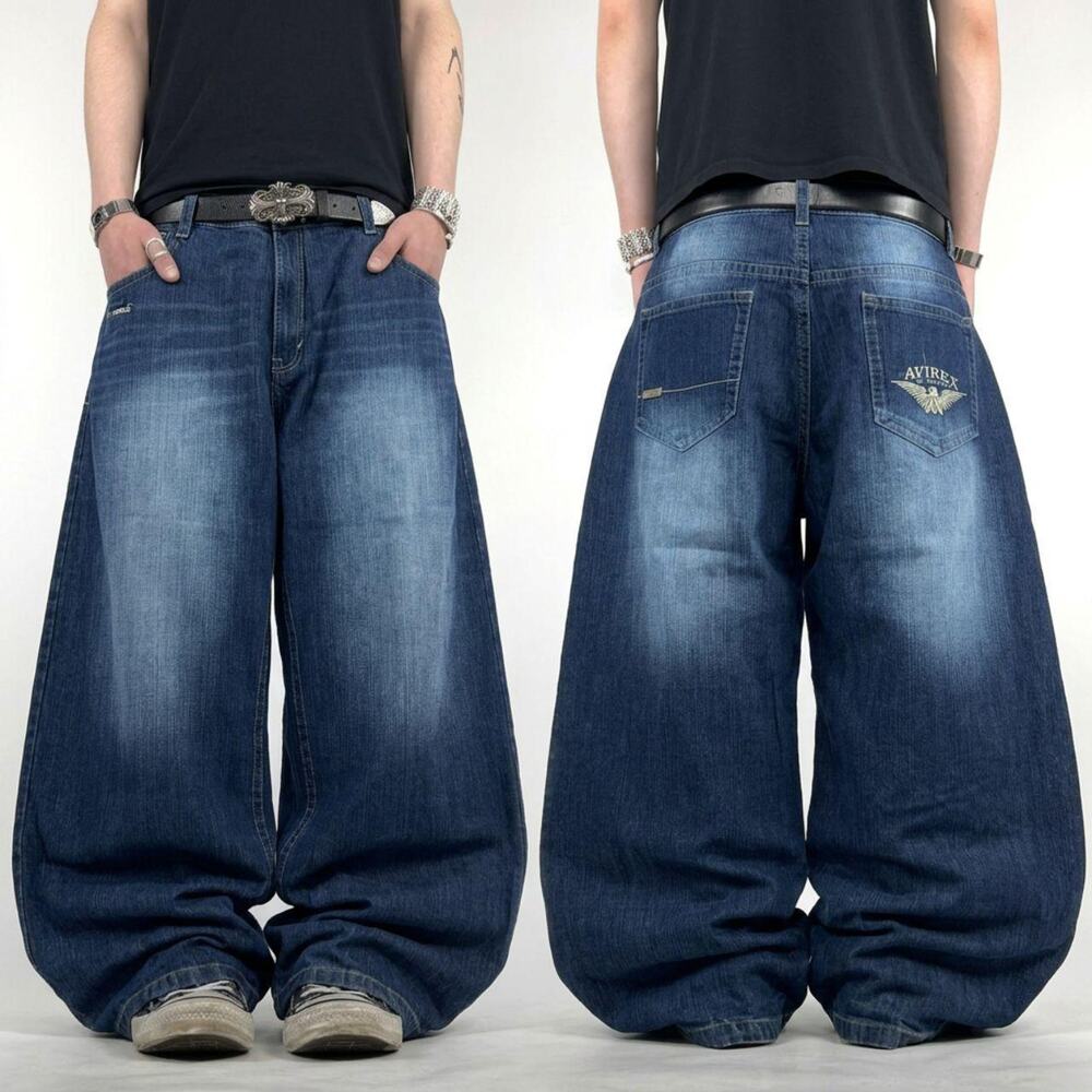 Vintage y2k avirex grunge skater baggy faded stonewash archive rare jeans